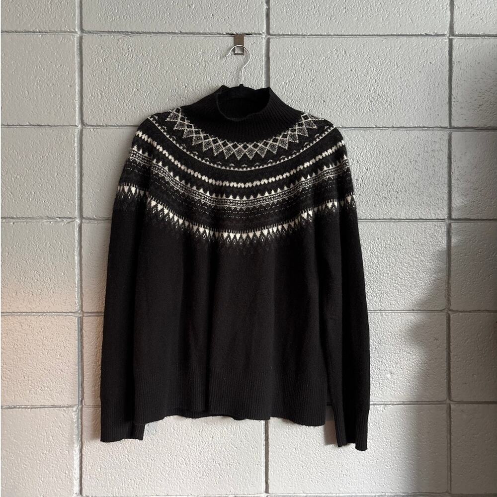 KATIENYC Vineyard Vines Funnel Neck Fair Isle Cashmere Sweater size XL